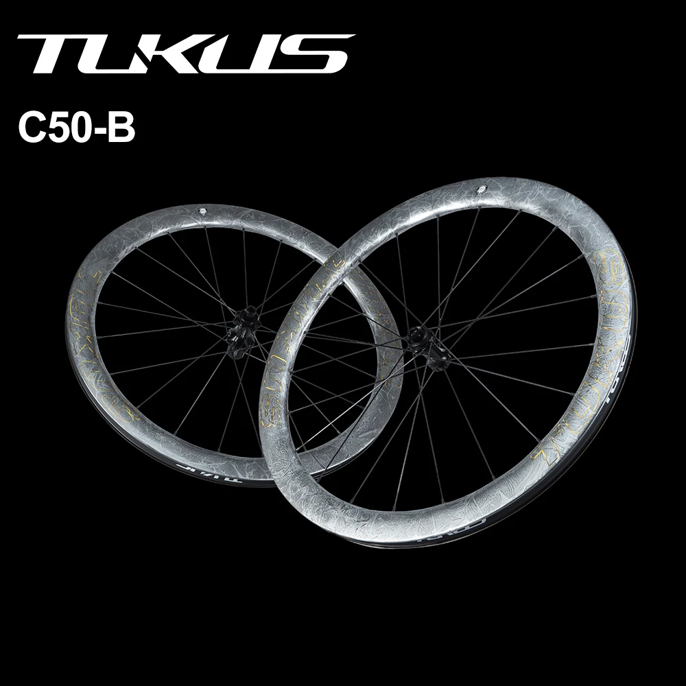 

TUKUS C50B Cycling Disc Brake Wheels Ice Crack Pattern Wave Carbon Wheels Racing Wheelset Riding Bicycle Wheelsets Road Bike