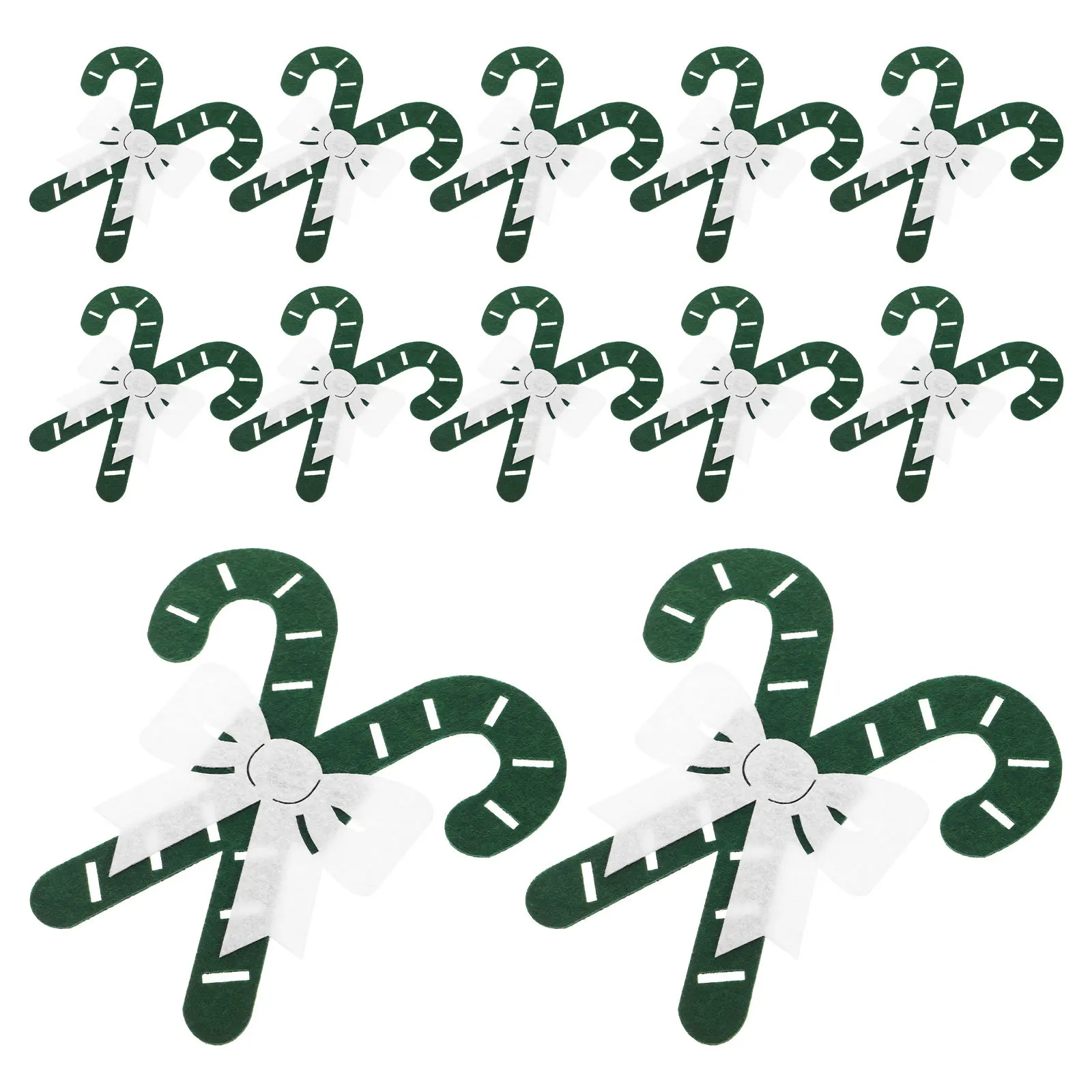 

12pcs Christmas Cutlery Holders Candy Cane Design Reusable Flatware Pouches Holiday Table Decor Silverware Organizer