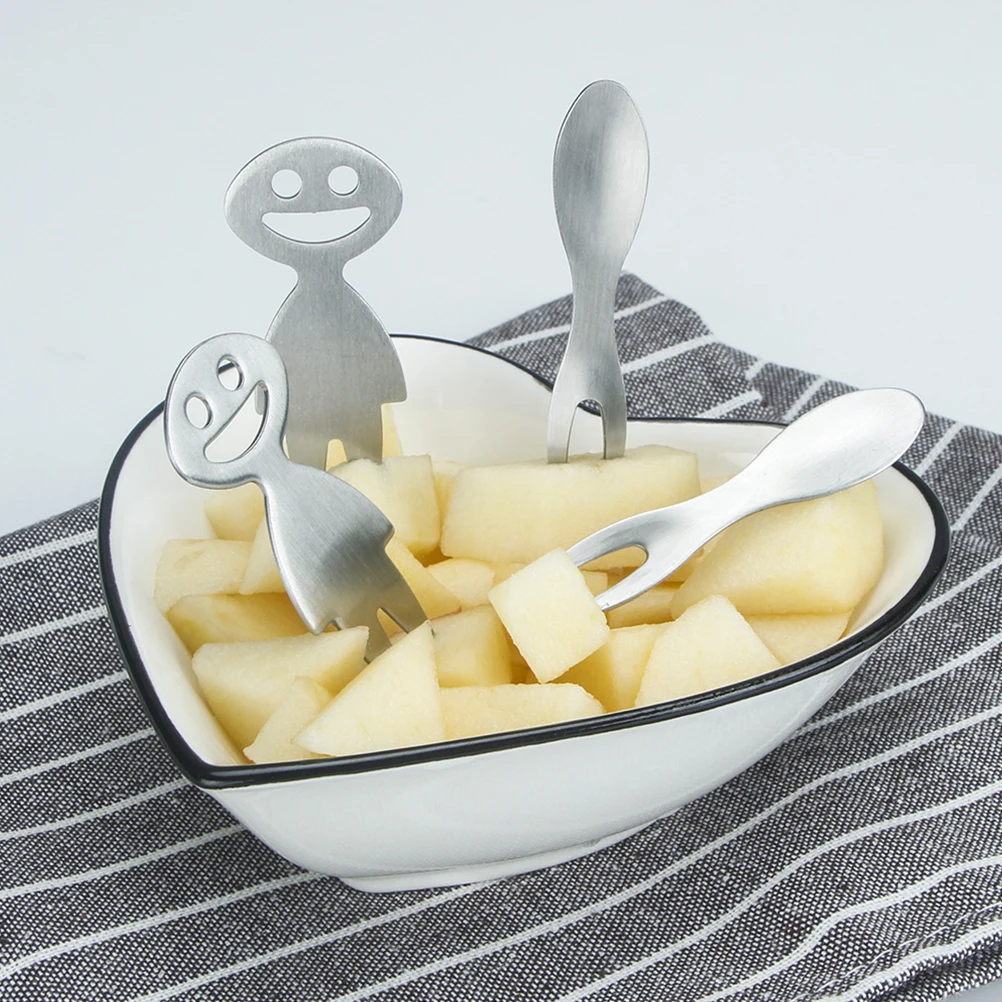 

8 Pcs Stainless Steel Fruit Fork Elegant BBQ Party Camping Picnic Corn Sweetcorn Salad Two Tine Portable Silver Dishwasher Safe