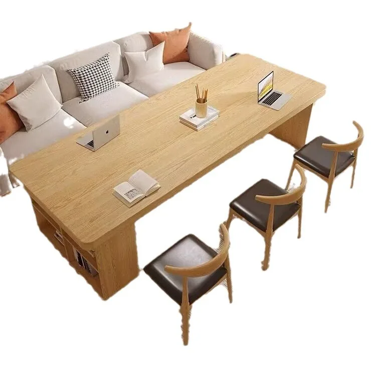 Tout en bois massif, grand bureau, simple, bureau à domicile, salon, établi