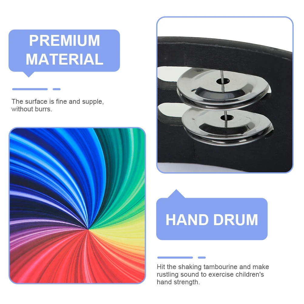 

Creative Chic Hand Drum Kids Musical Instrument Orff Percussion Tambourine Crisp Sound Smooth Edges Educational Plaything Music