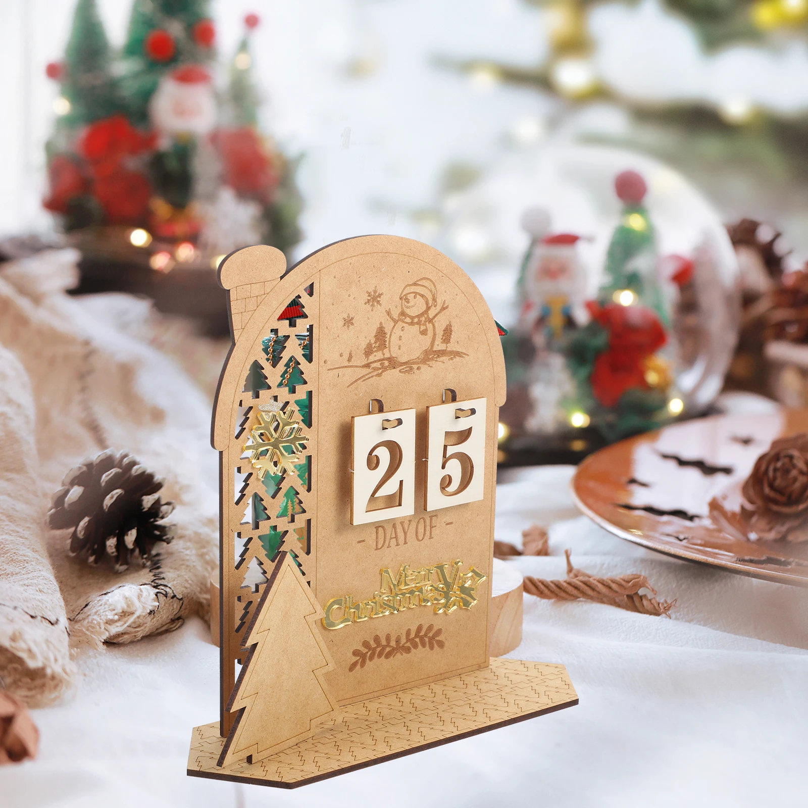 

DIY Wooden Christmas Wooden Desktop Calendar Calendar Package Home Decor Countdown Gift Xmas Advent Desktop