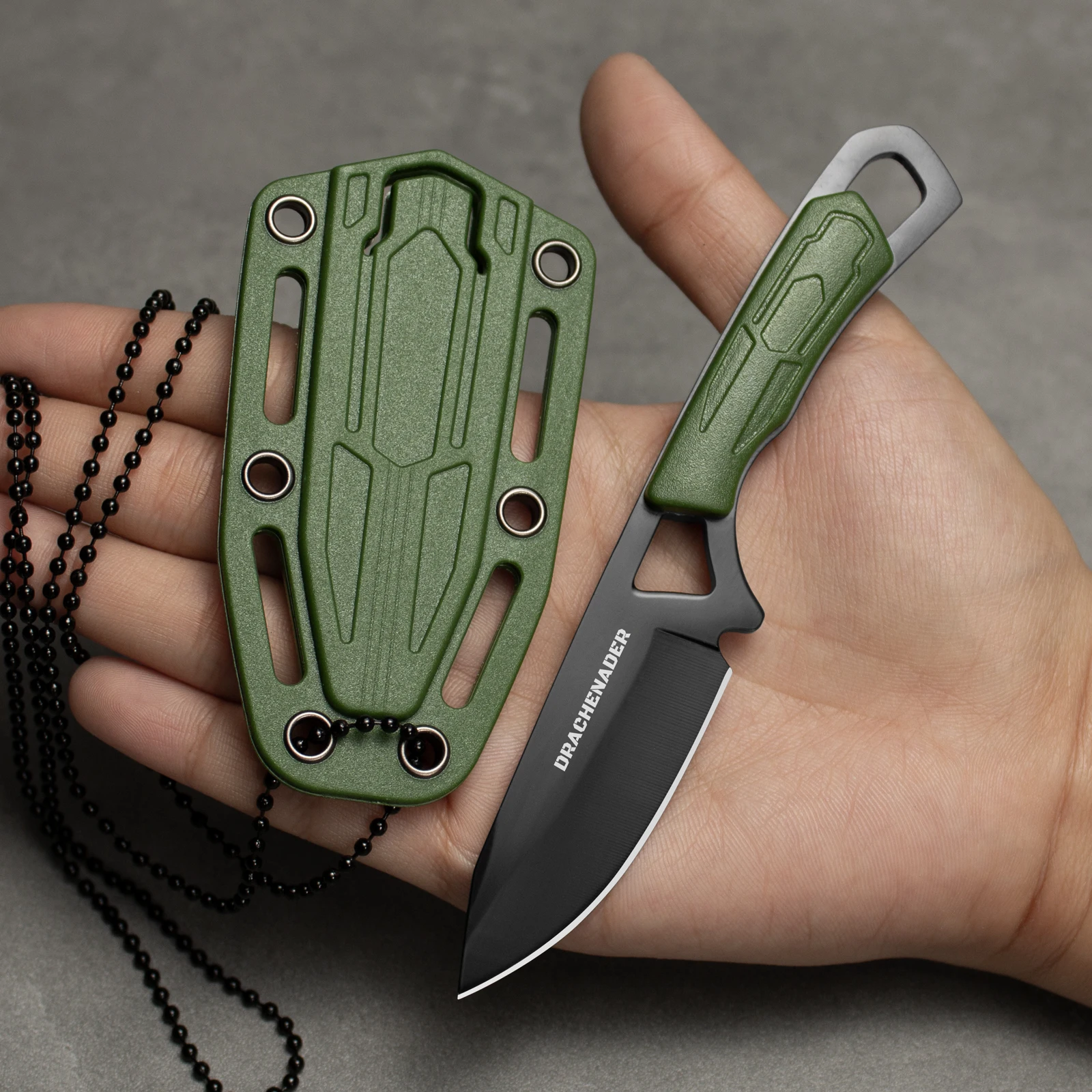 Full Tang Neck Knife Small Hunting Knife With Sheath And Neck Chain EDC Portability Camping Survival Fixed Blades