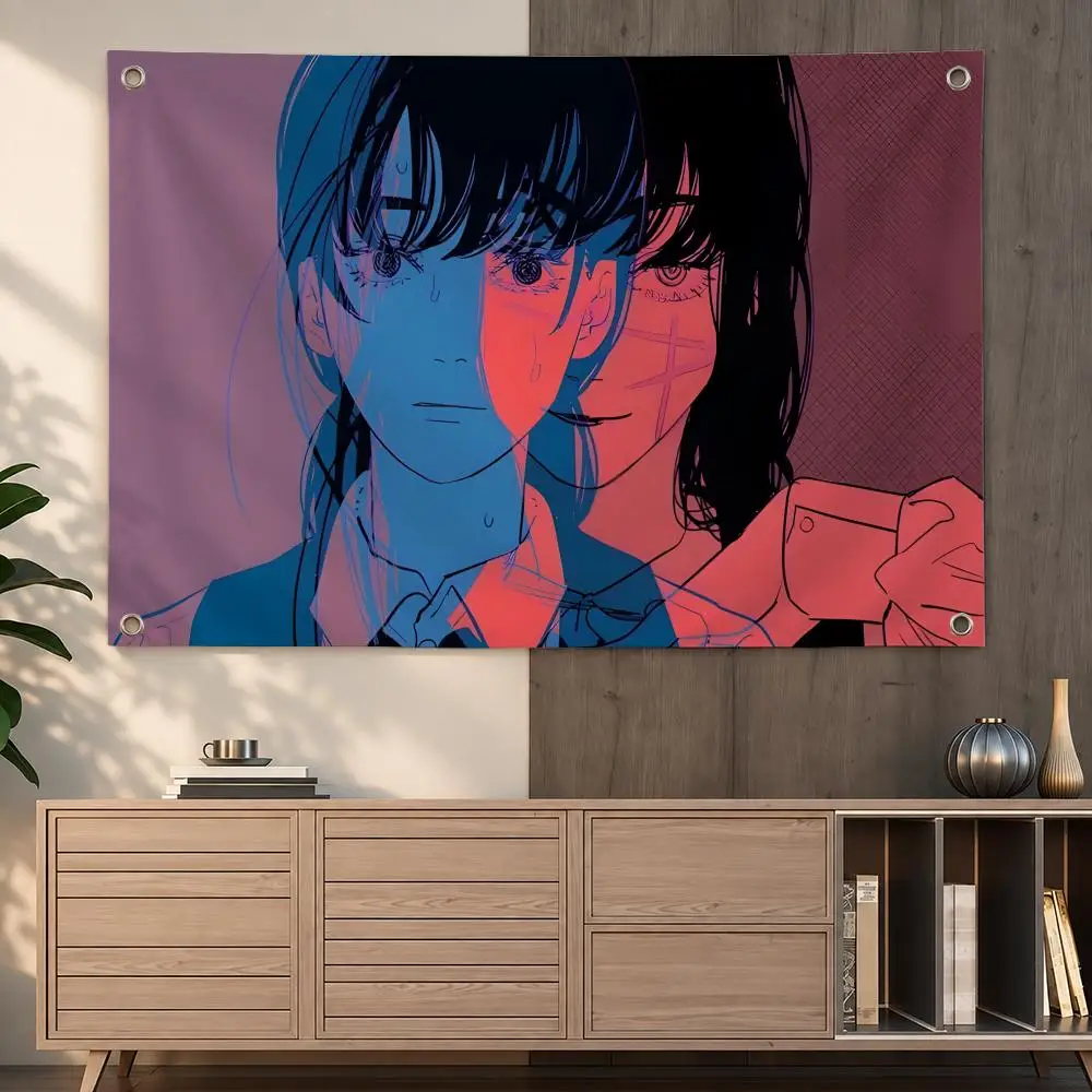 Stylish Fictional Character Yoru Flags Indoor Outdoor Wall Hanging Flag Decor Banner Wall Decor