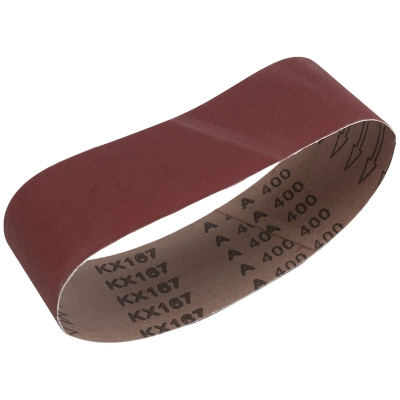 A50I 3X21 Inches(75X533mm) Aluminum Oxide Sanding Belt 15 Pack Sanding Belts ( 80 120 180 240 400 Grits) For Belt Sander