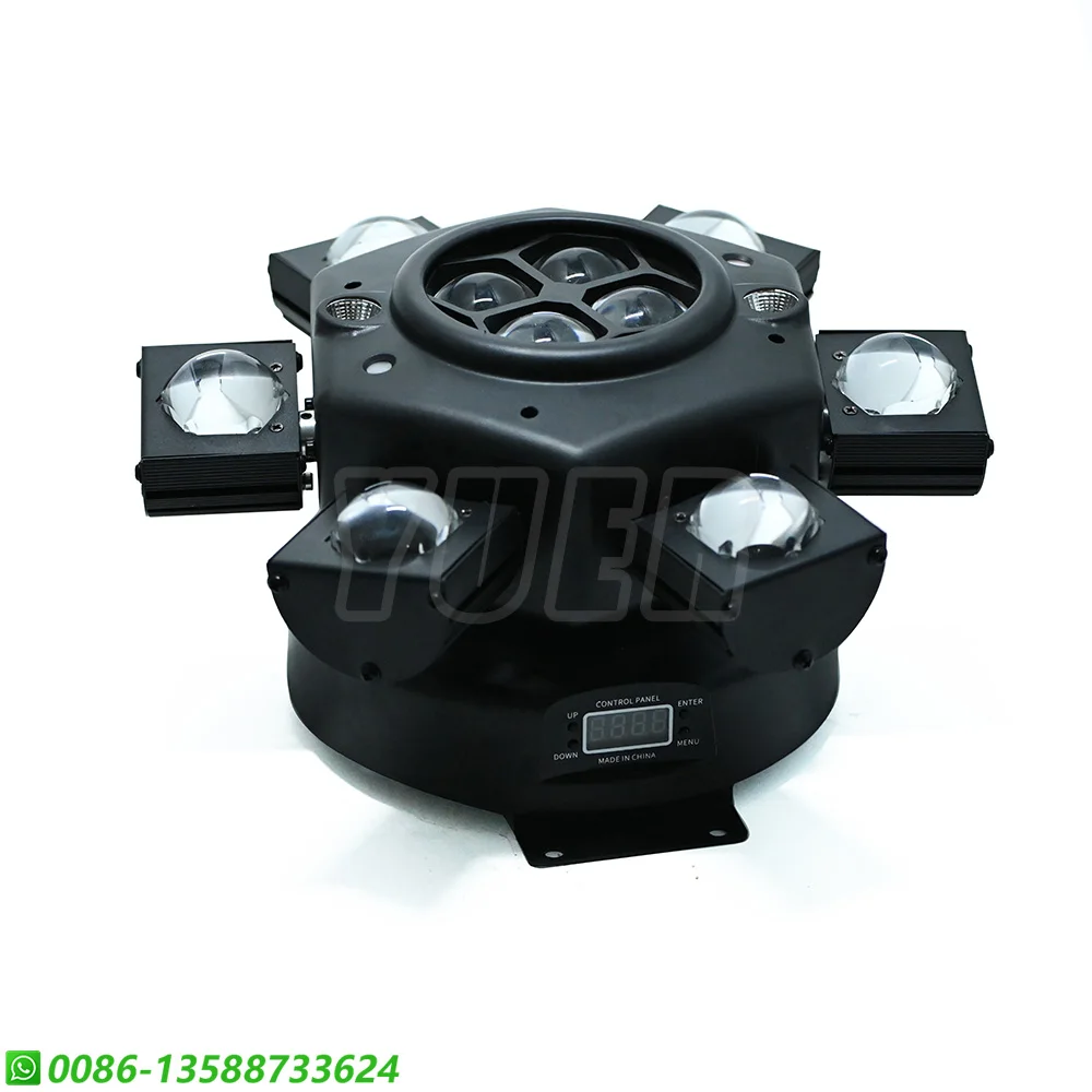 LED Moving Head Laser Projector Lamp, 6 Braços, 10x10W, RGBW, Iluminação Palco, Festa, DJ, Som Estroboscópico Ativado, DMX 512, Disco Música, Clube