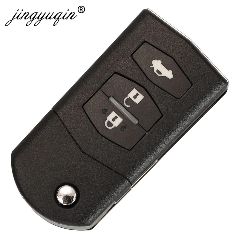 jingyuqin 2/3Buttons Flip Remote Car Key Fob Shell Case For Mazda 2 3 5 6 CX-7 CX-9 MX-5 2005+ Uncut Blade Replacement Housing view 3