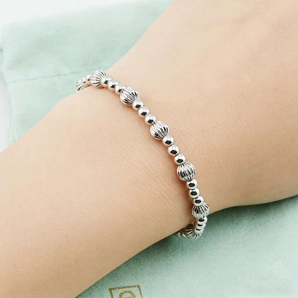 VKVVA Fashion Jewelry Sliver-plated Watermelon Bead Mixed Bracelet for Women Birthday Gifts, Unique Gift
