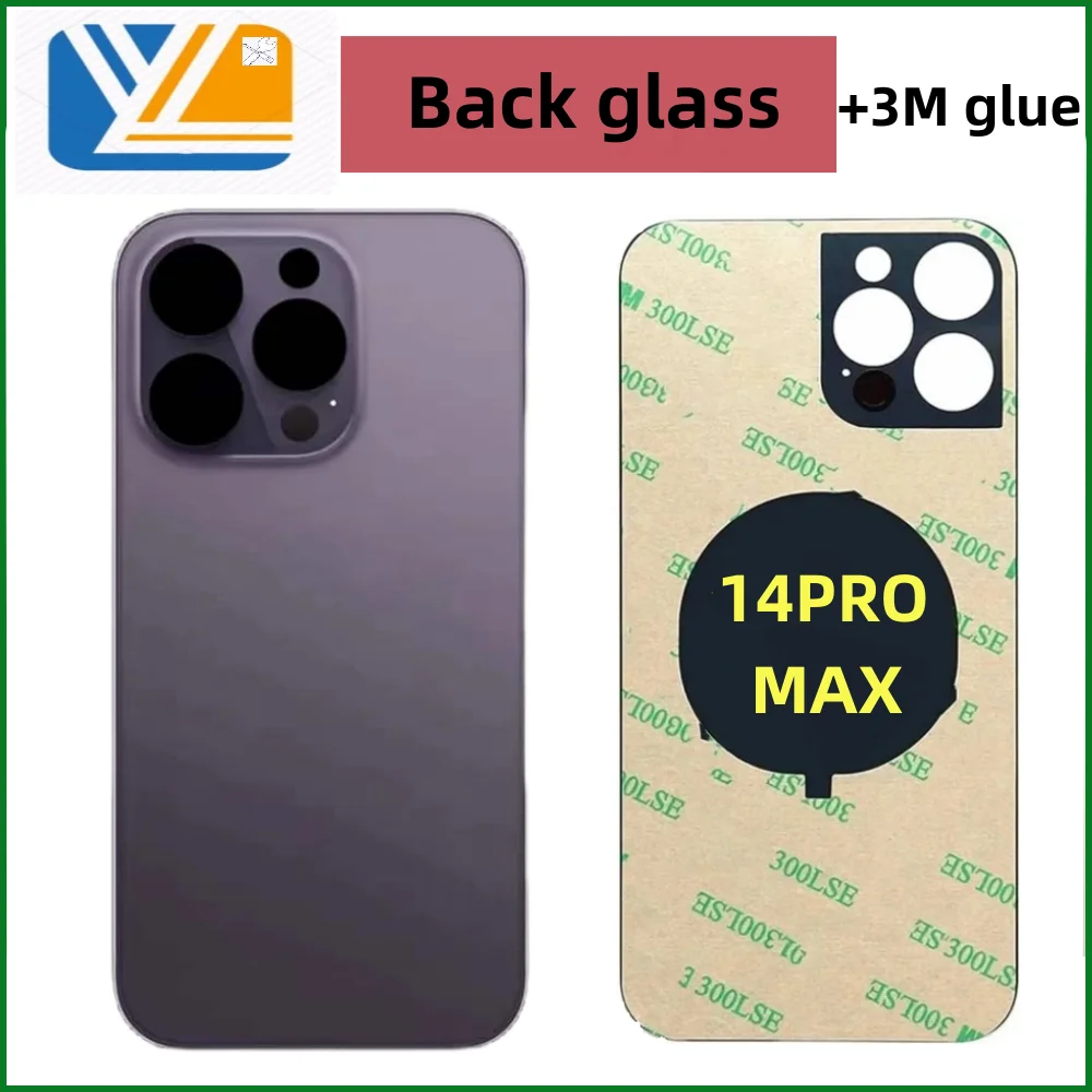 Back Cover+3M Tape For iPhone 14 Pro/14 Pro max Glass Fast Replacement High Quality Housing Battery Cover Big Hole Back Glass