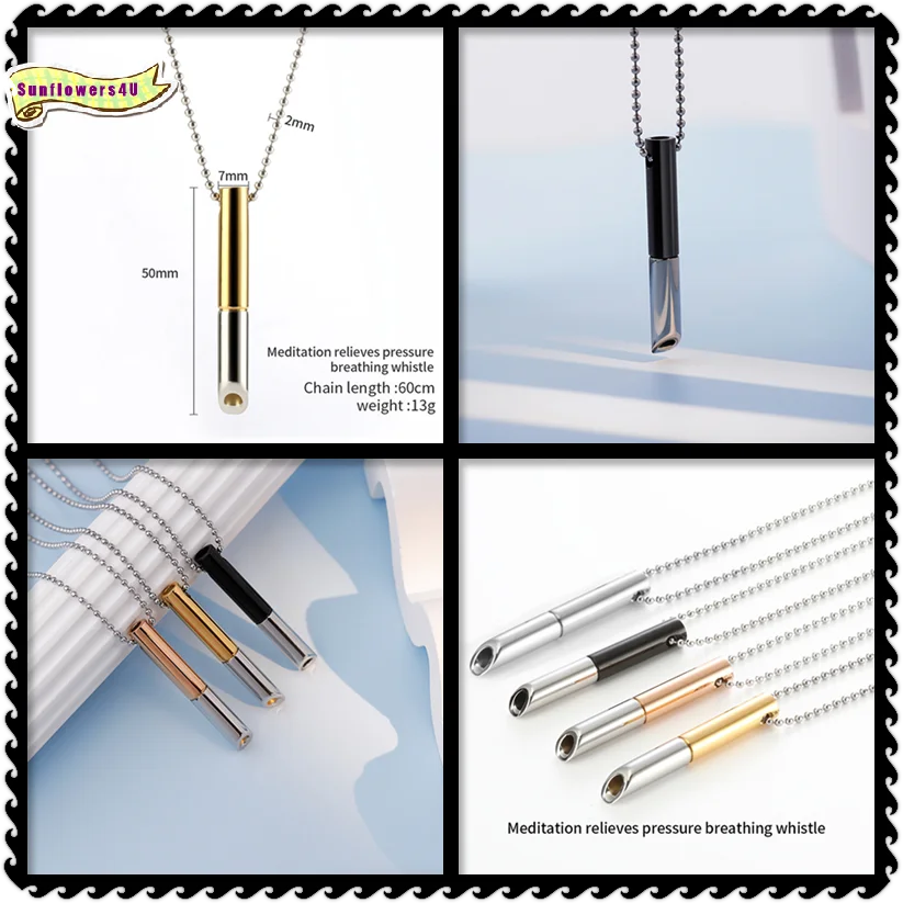 Collier en acier inoxydable pour femmes et hommes, pendentif Mindfulness, outil de méditation pour soulager le stress et les attaques de panique, 1 pièce