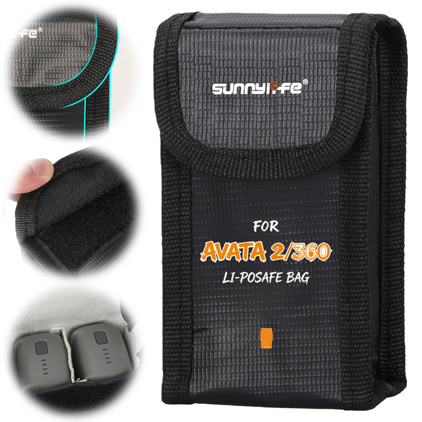 Lipo Battery Fireproof Safety Charge Box - Safe Bag Fit for Avata 2