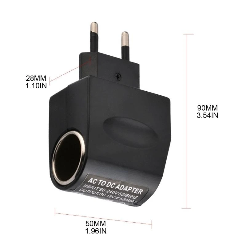 220V to for DC 12V Adapter Car Cigarette Converter Socket Safe Power Plug 6W Wall Plug Adapter