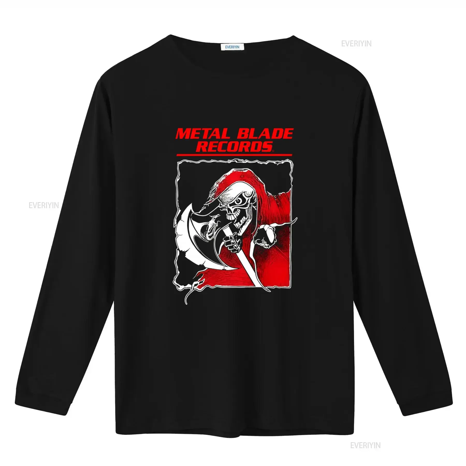 METAL BLADE RECORDS Old School Reaper Black T Shirt Front Back Print Medium vintage Washed Soft Stretched Slightly Versatile