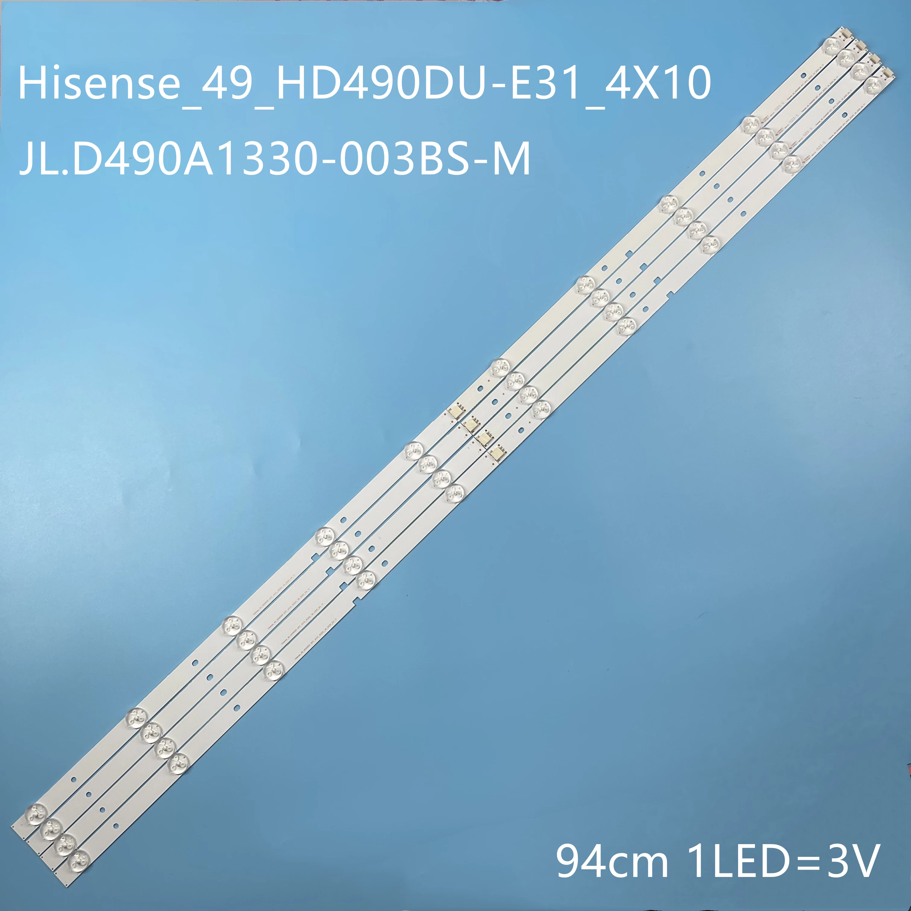 LED Backlight Strip 10 Lamp For 49'' TV Hisense_49_HD490DU-E31_4X10 LED49EC520UA LED49EC620UA 49K300U Screen HD490DU-E31