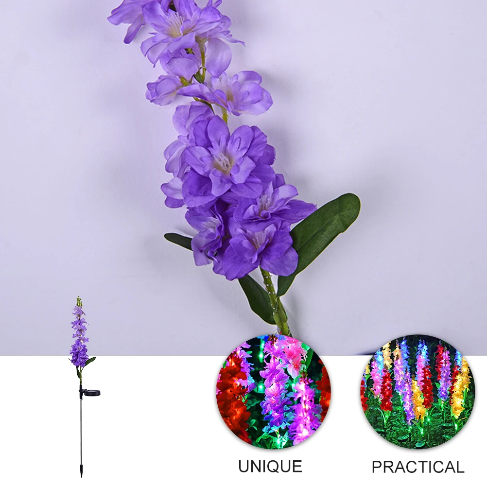 

Patio Solar Power Lights for Outdoors Garden Flower Artificial Purple Silk Cloth Lamp