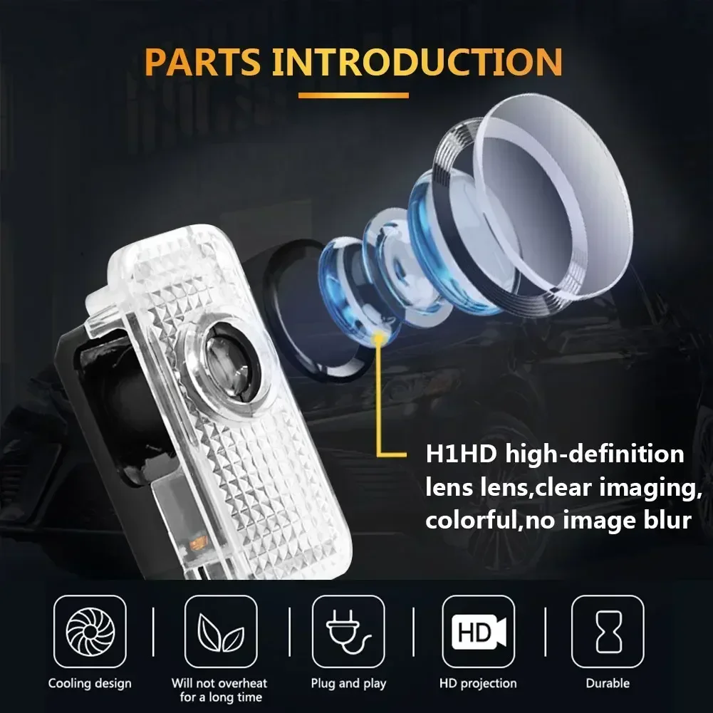 Car Door Courtesy Light HD Projector Welcome Lamp for AUDI ABT A6 RS6 S5 S4 A8 A4 A1 A3 SQ7 TT RS3 R8 A5 A7 Q3 Q5 Q7 Accessories - Image 4