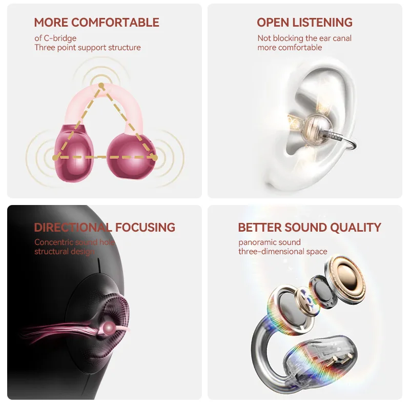 K521 Rotatable Love Heart Shaped Charging Case Low Latency Headphones NEW  Wireless Stereo Earbuds Earphone For Phone Tablet