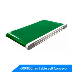 600mm 800mm Table Belt Conveyor 24V Electric Drum Width 200mm Aluminum Alloy Frame Linear Speed 18m/Minutes