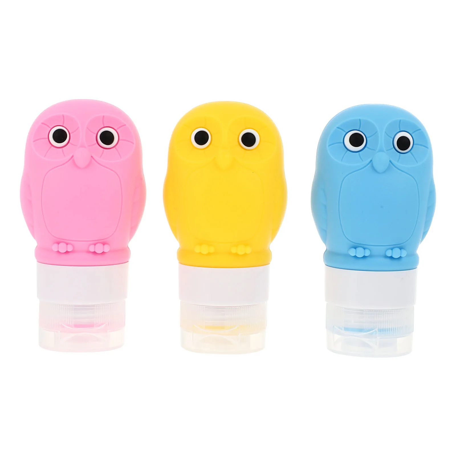 3 Stuks Uil Reizen Sub Flessen Lotion Dispensers Lekvrij Samendrukbare Shampoo Containers Draagbare Toilettas Opslag