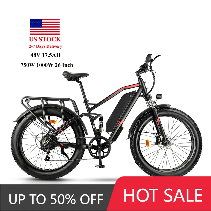 

JYF 26X 4 Inch Best 40mph Electric Bike Full Suspension Electric Bike Sport Mountain Electric Bike