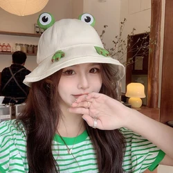 1Pc Small Frog Fisherman Hat Women's Personalised Sweet Hat Leisure Wild Trend Breathable Outdoor Sunscreen Sun Accessories