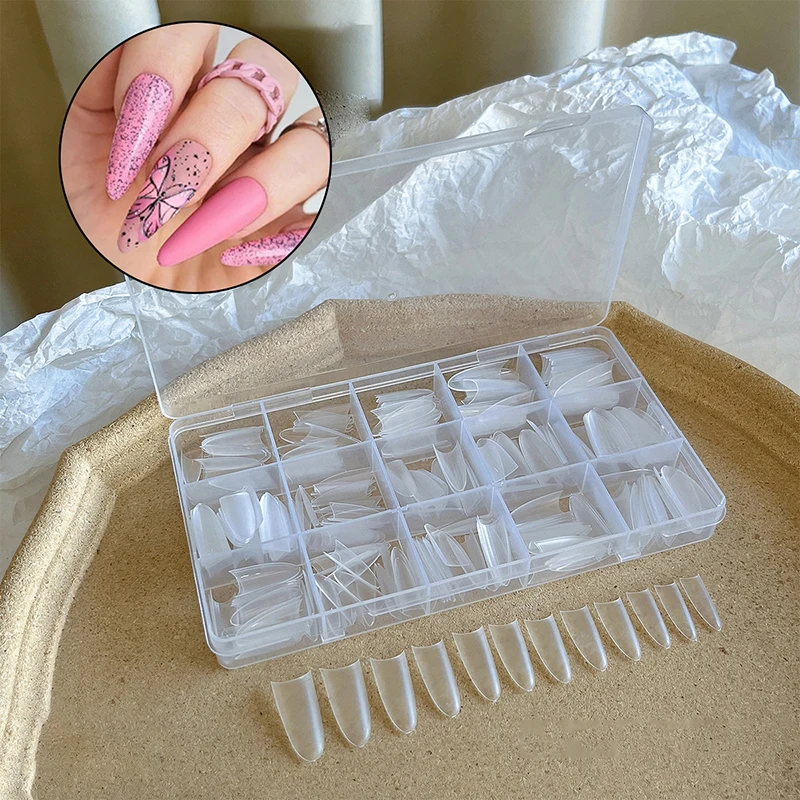 300 Stuks Nep Nagels Druk Op Nagels Tips Kunstnagels Voor Nagelverlenging Gel X Capsule Amandel Kunstmatige Nep nagel Tips