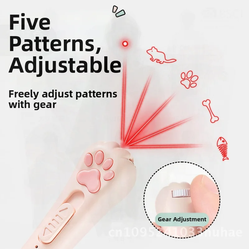 

Rechargeable Multifunctional Cat Toy Laser Teaser Stick with Switchable Patterns Purple Light Keychain Cat Claw Excerciser