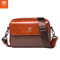 Bullcaptain Silicone Leather Men Shoulder Bags Small Handbag For Male Casual Cowhide Crossbody Messenger Clutch Flap Tote JYB124