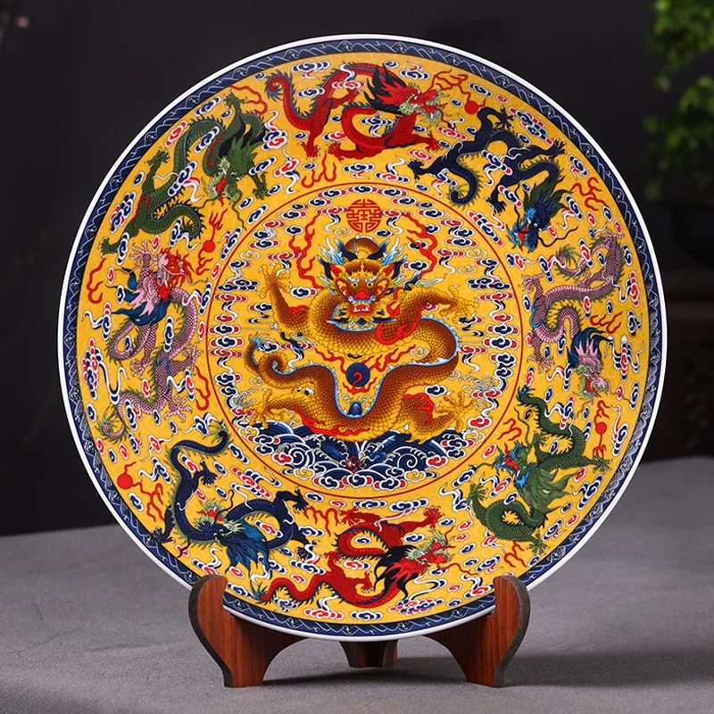 Ceramic Hanging Plate Decorative Plate Home Living Room Decoration Take Position Ornament, Pendant