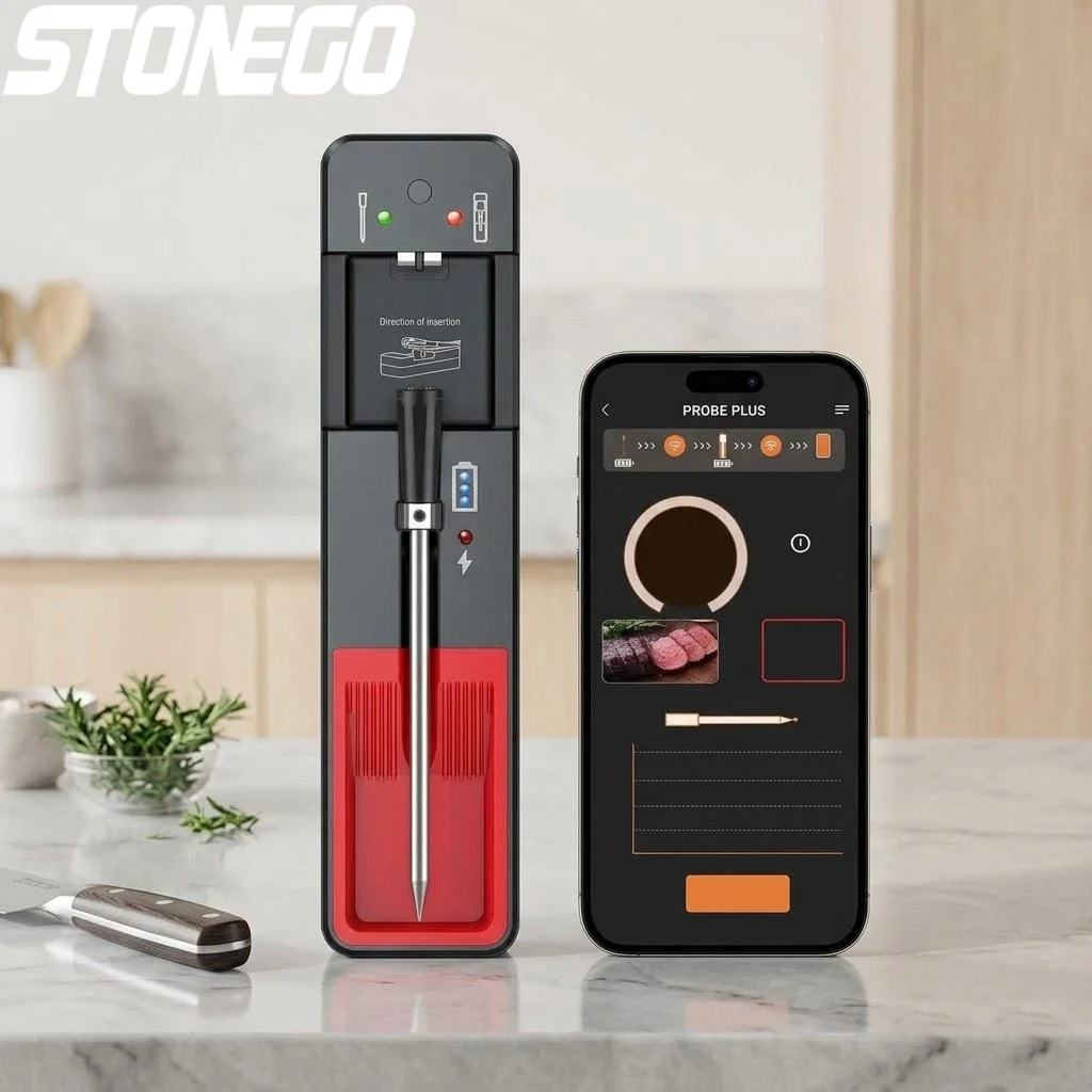 

Wireless Bluetooth Meat Thermometer 360ft Range Smart Cooking BBQ Grill Kitchen Smoker Sous Vide Temperature Probe