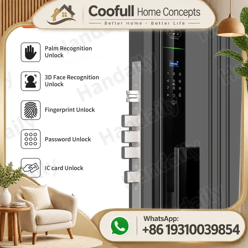 Smart Door Lock Wifi Tuya Fingerprint Waterproof Security Automatic Digital Fechaduras For Home 6085 Mortise