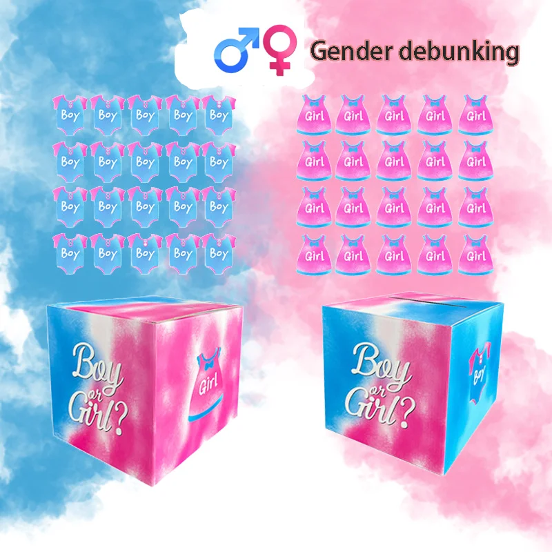 1 مجموعة صبي والفتيات الطفل الجنس تكشف صندوق التصويت استحمام الطفل لوازم الحفلات الجنس لعبة التصويت استحمام الطفل لعبة الطرف الديكور #1