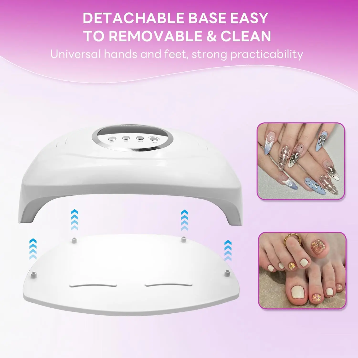 320W UV LED Nail Lamp, 84Pcs LED Beads, Fast Gel Curing, 4 Timer Settings, Auto Sensor, Portable Handle