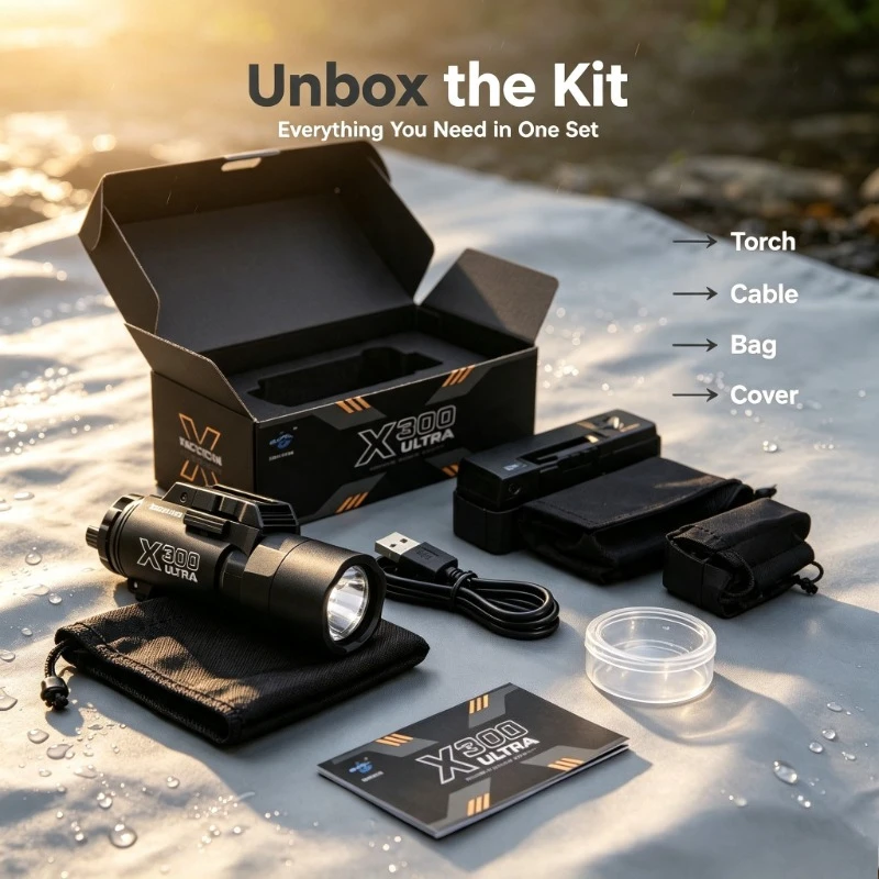 1. X300U Ultra Style Alloy Flash Lamp With Strobe Mode Portable Outdoor Handmade Model Components