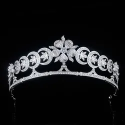 Duchess of Teck's Crescent Replica Tiara Wedding,Bride Zircon Headdress Wedding Hair Accessories Wedding Jewelry Crowns CH10089