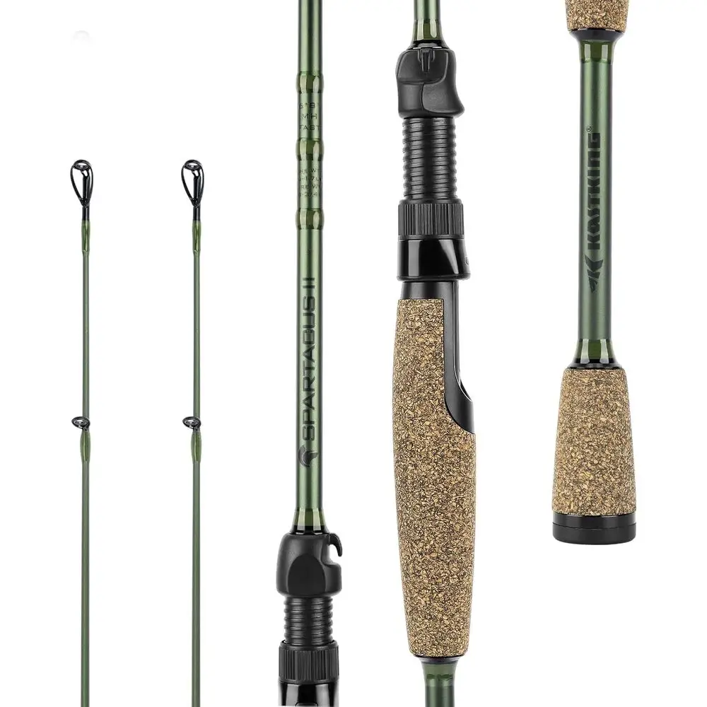 

Casting and Spinning Rods with Graphite Blanks, 2-Piece Design, Enhanced Power Transition, Rubber Cork Grip