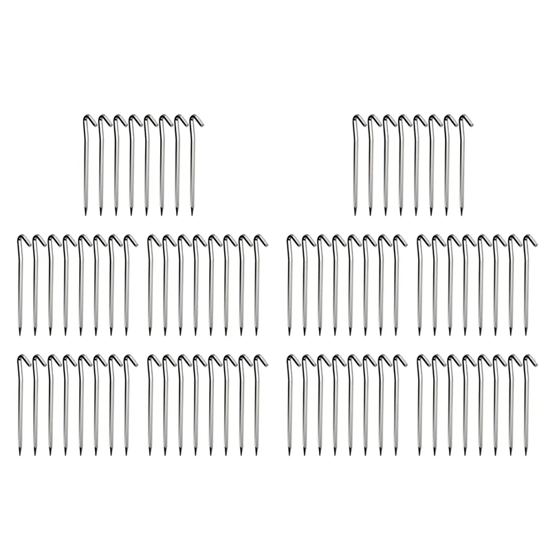

B72A Tent Pegs 80 PCS 18Cm Metal Heavy Duty Tent Hooks Aluminum Alloy Rust Free Camping Tent Ground Pegs