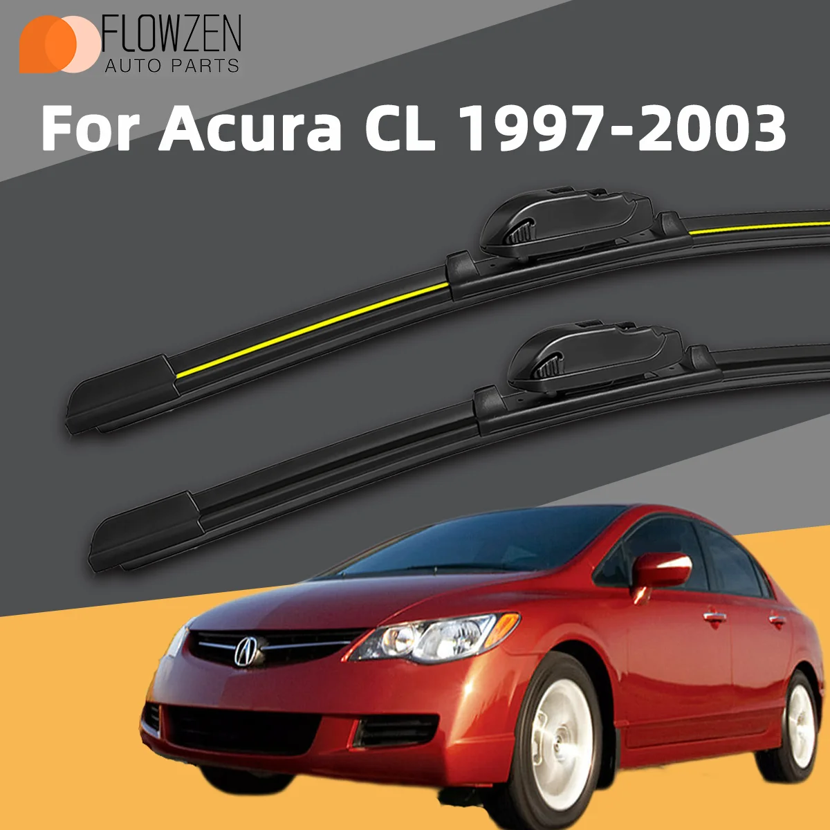 

Wiper Blades Set Custom Fit for Acura CL 1997-2003 Coupe All-Weather Silent Streak-Free Rubber Replacement Premium Beam 2002 200