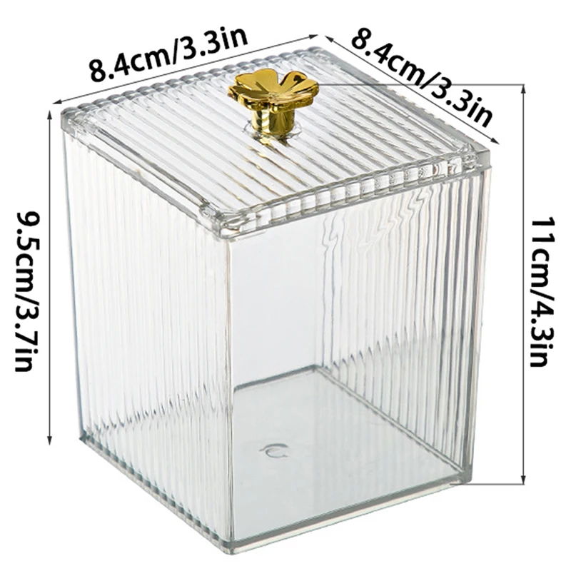Органайзер для хранения косметики, баночка для ванной, Квадратный Контейнер для хранения ватных тампонов, коробка для хранения ватных палочек, косметическая ватная коробка