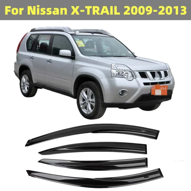 For Nissan X-TRAIL 2009 2010 2011 2012 2013 Car Door Window Visor Rain Sun Guard Deflector Shade Awnings Shelters Raincoat