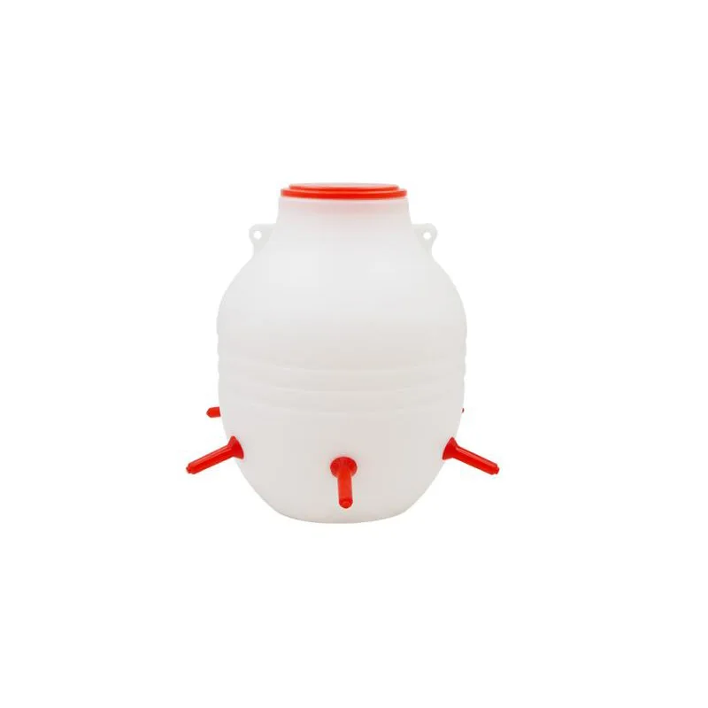 Animal Farm Milk Feeding Bucket 8L Capacity Straw Tube Type Lamb Piglet Milk Feeder Barrel with 6 Nipples