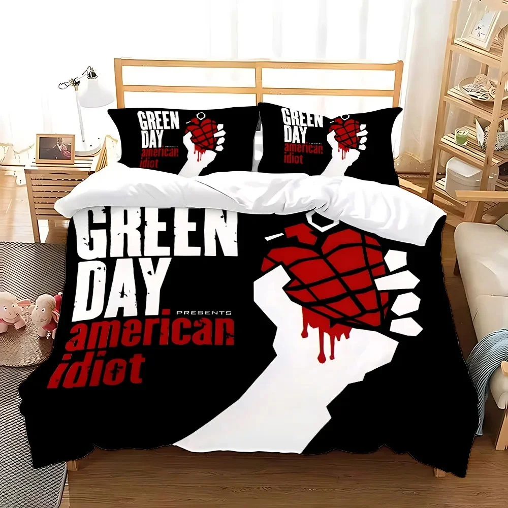 Green Day ' AMERICAN IDIOT Bedding Set Single Twin Full Queen King Size Bed Set Aldult Kid Bedroom Duvetcover Sets Bed Sheet Set