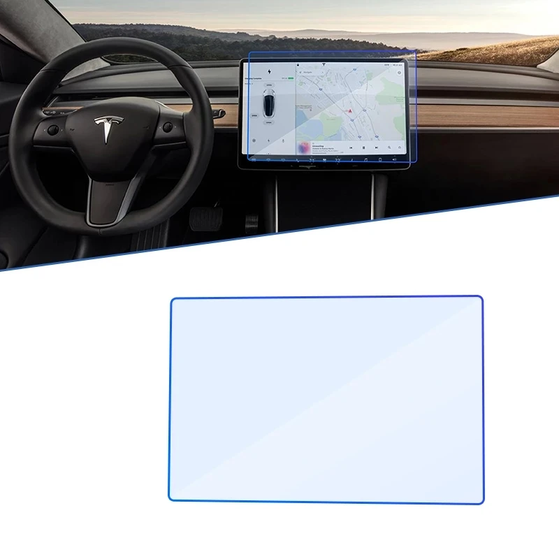 For Tesla Model 3 2018~2022 Car Navigation Instrument Film GPS Ultra-Thin Touch Full Screen Protector Tempered Glass Accessories