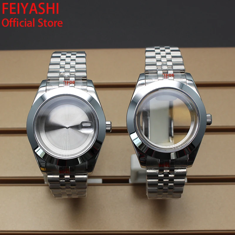 Fenya 40mm 36mm Bevel Edge Watch Case Bracelet Sapphire For Air King Seiko NH35 NH36NH38 Miyota8215 Movement 28.5mmDial Hot Sale