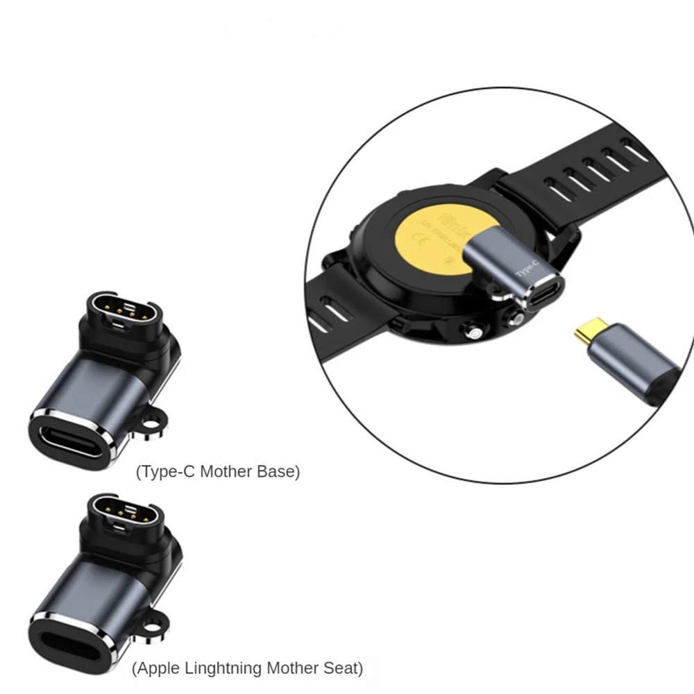 Fenix 7x adaptador de carregador para garmin venu 3/ 3s smartwatch conector de carregamento para fenix 5 6/instinct 2 2x/vivoactive 3 4 tipo c