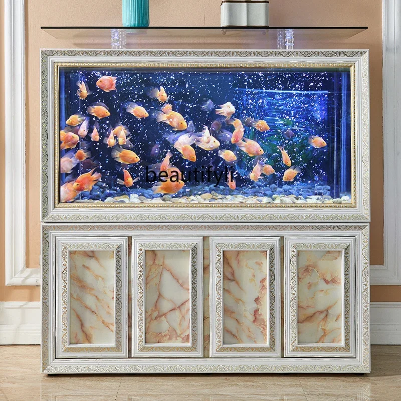 V Large Living Room Floor Change Water Square Fish Tank Household Bottom Filter Dragon Fish Tank Aquarium