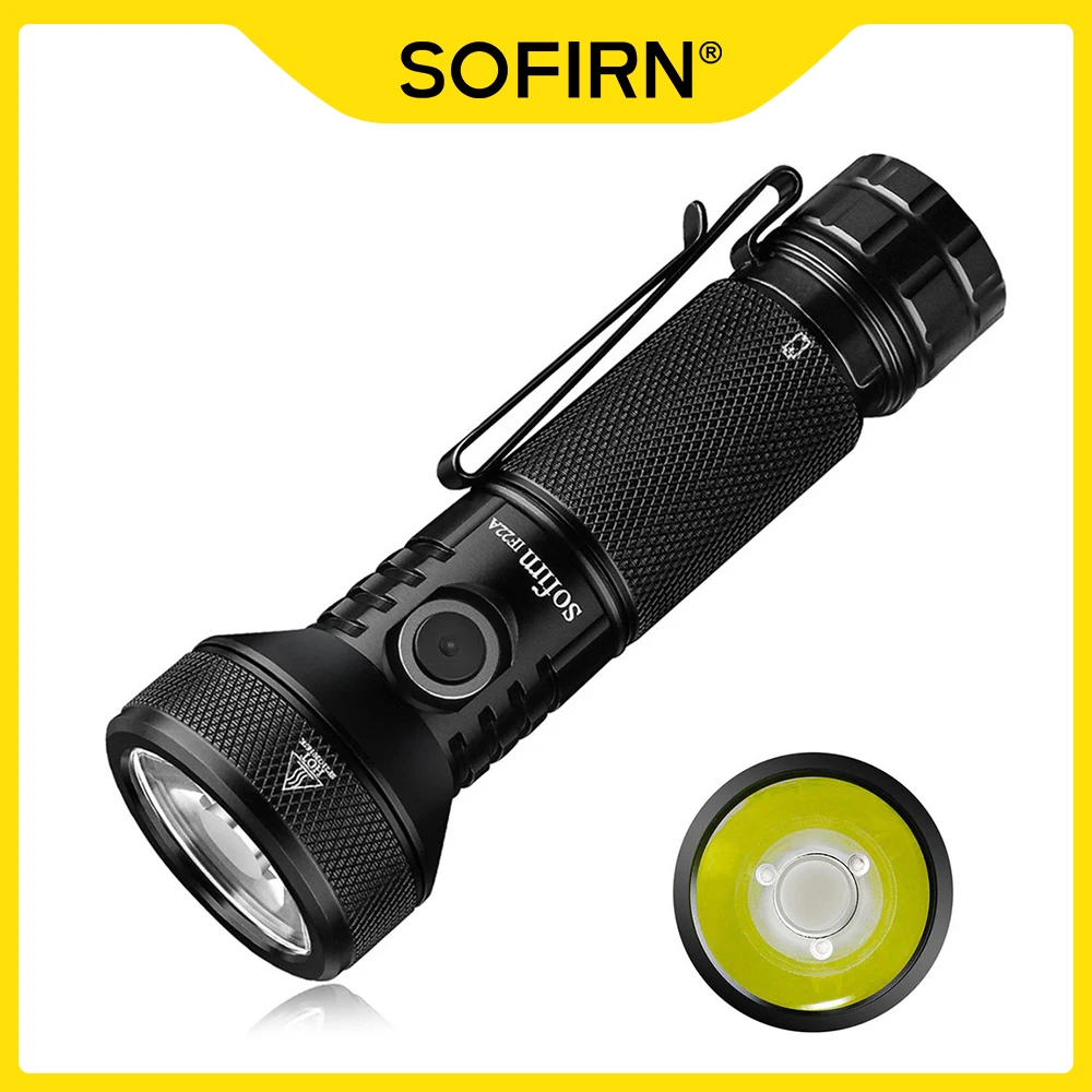 Sofirn IF22A 21700 USB C Rechargeable Powerful LED Flashlight SFT40 2100lm 680M Throw Reverse Charging Torch