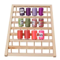 Hand-made DIY Home Spindle Rack Wall Hanging Wooden Spool Sewing Thread Rack Storage Shelf Wholesale