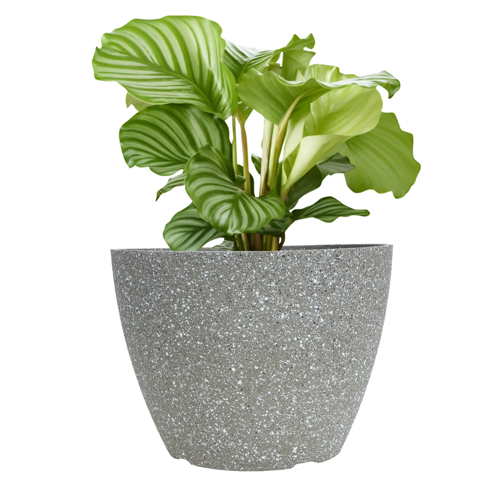 

Resin Imitation Cement Flower Pot Sturdy Outdoor Garden Planter Stone Texture for Succulents Desktop Home Use Outdoor Plant Pot