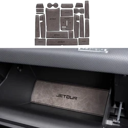 Car Full Car Leather Slot Pads Fit for JETOUR Traveler T2 2023-2024 Auto Full Car Leather Door Slot Pad Modified Accessories